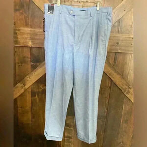 Roundtree & Yorke Travel Smart Ultimate Stretch Waist Comfort Cuffed Blue 40x30